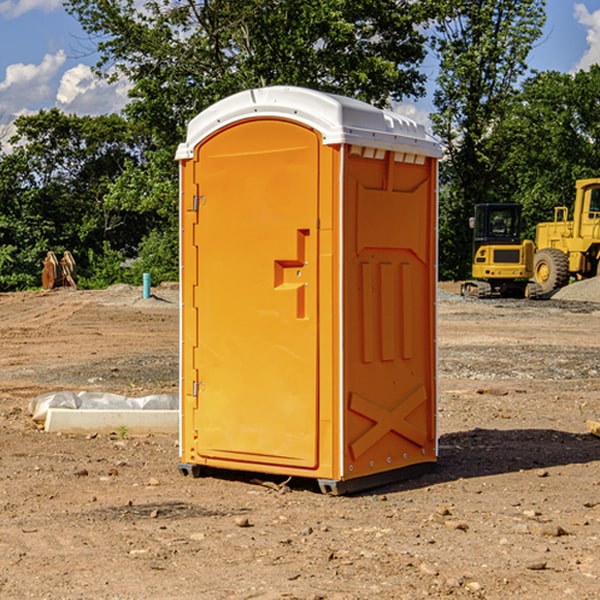 how often are the portable toilets cleaned and serviced during a rental period in Cowley County